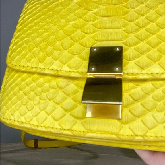Celine Classic Box Bag Yellow Python Crossbody - Picture 6 of 16